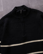 Striped Half Zipper Pullover