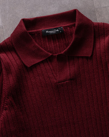 Solid Ribbed Knit Sweater