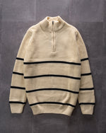 Striped Half Zipper Pullover